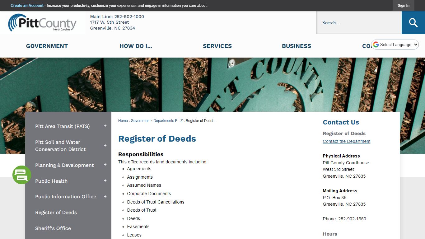 Register of Deeds | Pitt County, NC